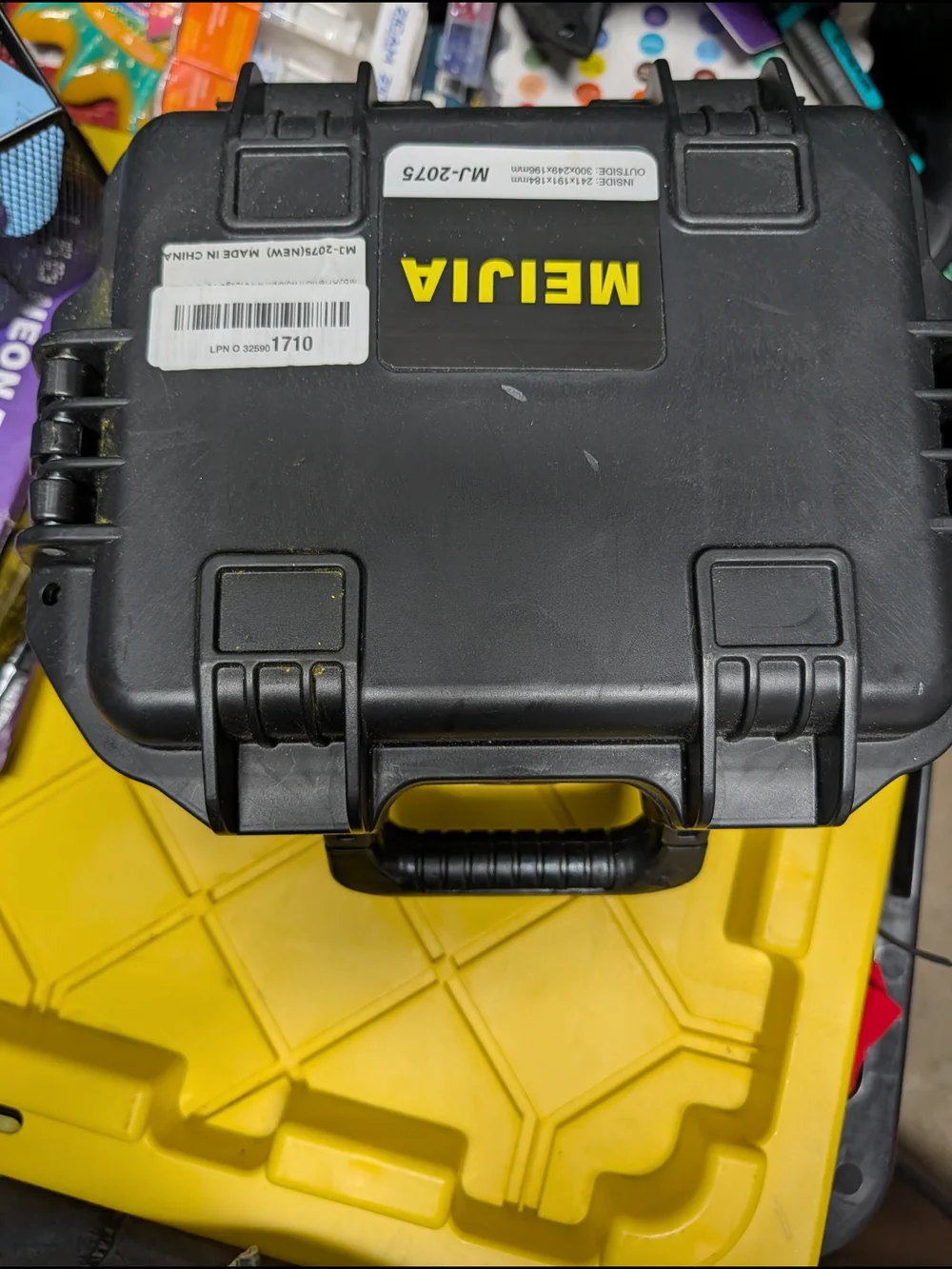 Black and Yellow Hard Storage Case - Portable Protective Organizer